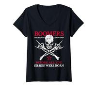 Femme Les Baby-boomers de la génération X Avant la Naissance de All You Sissie Skull T-Shirt avec Col en V