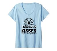 Femme Les Baisers du Labrador réparent Tout T-Shirt avec Col en V