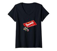 Femme Les Baskets sont My Sweet Tooth Sneaker Candy Red Sneaker Head T-Shirt avec Col en V