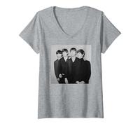Femme Les Beatles Paul McCartney John Lennon & Co 1963 T-Shirt avec Col en V