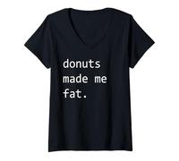 Femme Les Beignets m'ont Fait grossir T-Shirt avec Col en V