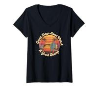Femme Les Bons Jours commencent avec Un Bon Camion à ordures à Benne T-Shirt avec Col en V