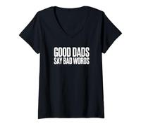 Femme Les Bons Papas Disent de Mauvais Mots T-Shirt avec Col en V