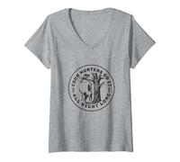 Femme Les Chasseurs de Coon Le Font Toute la Nuit T-Shirt avec Col en V