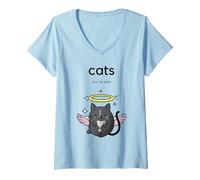 Femme Les Chats mystérieux d'animal Cozy sont Mon Alibi Cosy Crime Sleuth T-Shirt avec Col en V