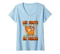 Femme Les chats roux sont comme les autres chats, en mieux Orange T-Shirt avec Col en V