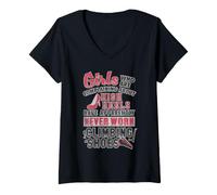Femme Les Chaussures d'escalade Font Plus Mal Que Les Talons T-Shirt avec Col en V