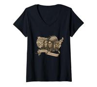 Femme Les chefs amérindiens des pères fondateurs originaux Vintage T-Shirt avec Col en V