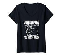 Femme Les cochons d'Inde me rendent Heureux, Vous n'êtes Pas Tellement drôle de Cochon d'Inde T-Shirt avec Col en V