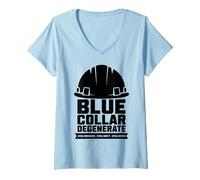 Femme Les Cols Bleus dégénèrent des Cadeaux d'emploi sous Le Drapeau américain T-Shirt avec Col en V