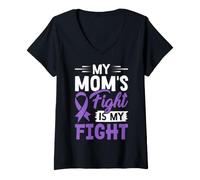 Femme Les Combats de ma mère sont Les miens T-Shirt avec Col en V