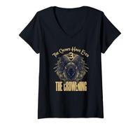 Femme Les Corbeaux Ont des Yeux 3 T-Shirt avec Col en V