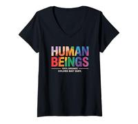 Femme Les couleurs 100 % biologiques peuvent varier LGBTQ T-Shirt avec Col en V
