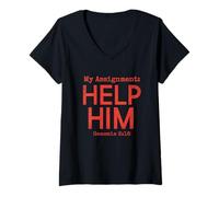 Femme Les Couples chrétiens Assortis la mènent et l'aident Genèse 2 T-Shirt avec Col en V