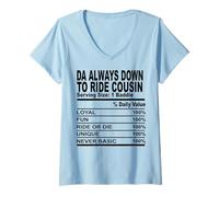 Femme Les Cousins sarcastiques Toujours vers Le Bas pour Monter Les Cousins Hommes Femmes T-Shirt avec Col en V