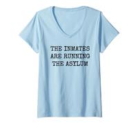 Femme Les détenus courent l'Asile T-Shirt avec Col en V