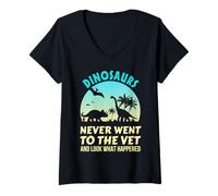 Femme Les dinosaures ne sont jamais allés chez le vétérinaire et ont l'air drôle vétérinaire T-Shirt avec Col en V