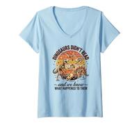 Femme Les Dinosaures n'ont Pas lu Nous savons ce Qui Leur est arrivé T-Shirt avec Col en V