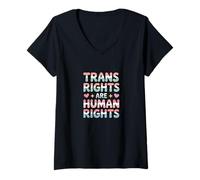 Femme Les Droits des Trans sont Une fierté des Droits Humains T-Shirt avec Col en V