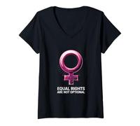 Femme Les Droits égaux des Femmes ne sont Pas facultatifs T-Shirt avec Col en V