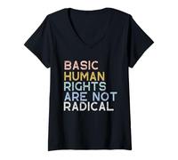 Femme Les Droits Humains fondamentaux ne sont Pas radicaux T-Shirt avec Col en V