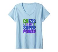 Femme Les ÉCHECS Amusants sont Mon Super Pouvoir T-Shirt avec Col en V