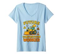 Femme Les Enfants des futurs ouvriers de la Construction bâtisseurs de carrière en Formation T-Shirt avec Col en V