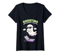 Femme Les fantômes d'halloween existent Depuis Avant Que ce ne Soit Cool T-Shirt avec Col en V