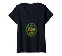Femme Les femmes bien comportées font rarement l'histoire de l'art du chardon épineux T-Shirt avec Col en V