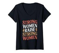 Femme Les Femmes Fortes élèvent l'autonomisation des Femmes Fortes et l'égalité des Femmes T-Shirt avec Col en V
