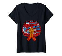 Femme Les Femmes Noires Juneteenth Independence célèbrent Les Filles de la liberté T-Shirt avec Col en V