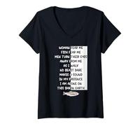 Femme Les femmes ont peur de moi Les poissons ont peur de moi Les hommes me détournent les yeux T-Shirt avec Col en V