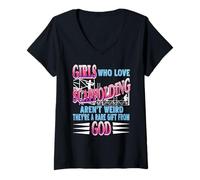 Femme Les Filles Qui Aiment Les Échafaudages sont Rares T-Shirt avec Col en V