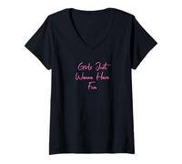Femme Les Filles veulent Juste s'amuser T-Shirt avec Col en V