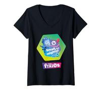 Femme Les Fixies, Petit mais Puissant, Nolik T-Shirt avec Col en V