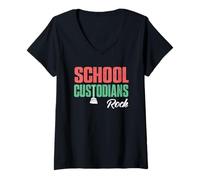 Femme Les gardiens scolaires retournent à l'école - Appréciation du concierge T-Shirt avec Col en V