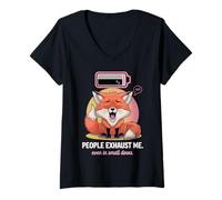 Femme Les Gens drôles introvertis me échappent même à Petites doses T-Shirt avec Col en V