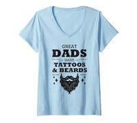 Femme Les grands papas ont des tatouages et des barbes pour la fête des pères amusante T-Shirt avec Col en V