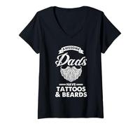 Femme Les grands papas ont des tatouages et des barbes pour la fête des pères amusante T-Shirt avec Col en V
