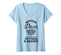 Femme Les grands papas ont des tatouages et des barbes pour la fête des pères amusante T-Shirt avec Col en V