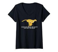 Femme Les guépards me rendent Heureuse, tu n'es Pas si drôle T-Shirt avec Col en V