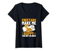 Femme Les guépards me rendent Heureuse, tu n'es Pas si drôle T-Shirt avec Col en V