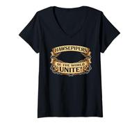 Femme Les Hawsepipers du Monde Entier, unissez-Vous ! T-Shirt avec Col en V