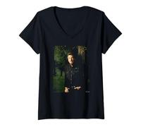 Femme Les Highwaymen Waylon Jennings Country Michael Grecco T-Shirt avec Col en V