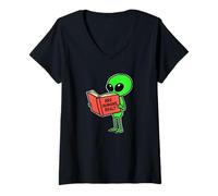Femme Les Humains sont-Ils Une véritable Conspiration Amusante d'ovnis spatiaux extraterrestres T-Shirt avec Col en V