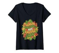 Femme Les Immigrants guinéens rendent l'Amérique géniale T-Shirt avec Col en V