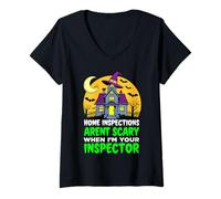 Femme Les inspections de Maison ne Font Pas Peur Quand Je suis Votre Inspecteur T-Shirt avec Col en V