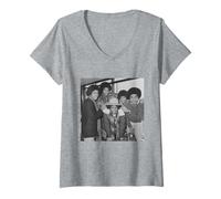Femme Les Jackson 5 arrivent pour Une tournée au Royaume-Uni Michael Jackson 1979 T-Shirt avec Col en V