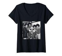 Femme Les Jackson 5 de Michael Jackson arrivent pour Une tournée au Royaume-Uni en 1979 T-Shirt avec Col en V