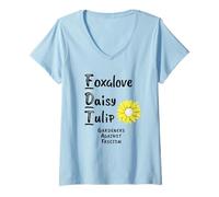 Femme Les jardiniers de tulipes Foxglove Daisy contre la manifestation contre le fascisme T-Shirt avec Col en V